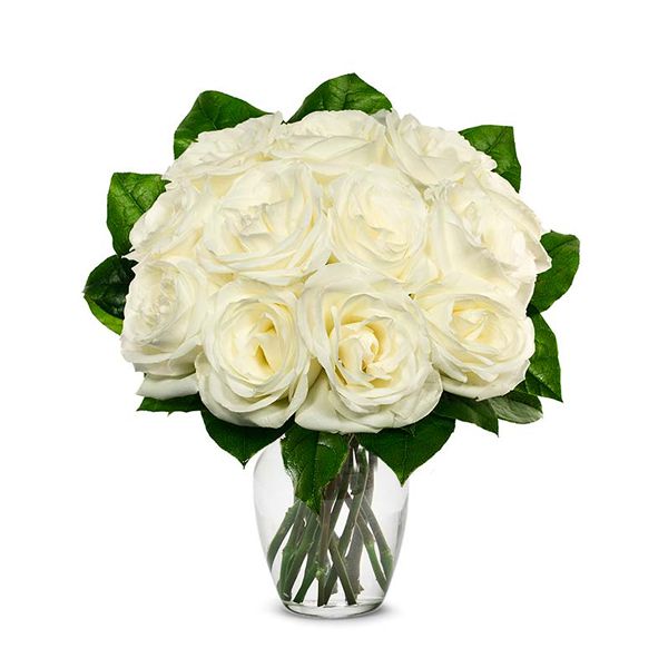 Kütahya Çiçekçi Vazoda 12 Beyaz Gül