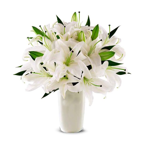  Kütahya Çiçek Vazoda Beyaz Lilyumlar
