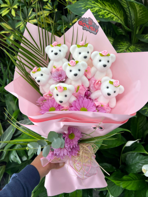  Kütahya Çiçek Siparişi - pembe ayıcık buketi